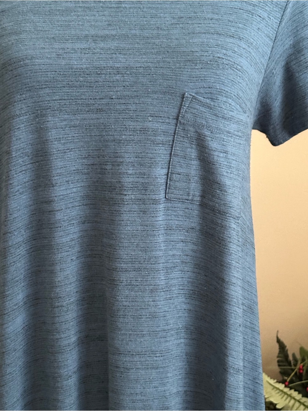 LuLaRoe Carly Dress | Blue Heathered Swing Dress | Size Medium - Picture 2 of 7